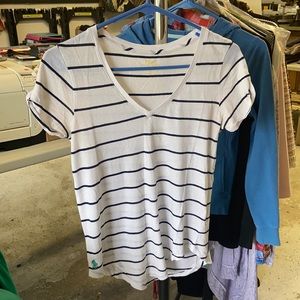 Polo White and Nave Stripe Shirt